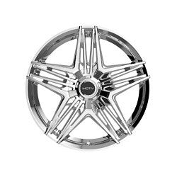 CHROME BOLT ON COVER CAP WITH BLACK EMBLEM AND BRUSHED "MOTIV" LOGO FOR MOTIV 440