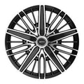 GLOSS BLACK MACHINED METAL BOLT ON COVER CAP WITH BLACK EMBLEM AND BRUSHED "MOTIV" LOGO FOR MOTIV 443